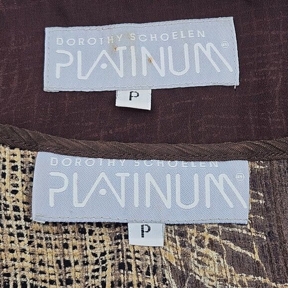 Platinum Dorothy Schoelen Abstract Tank Jacket Set Women's Size P XS Art To Wear - Picture 14 of 16